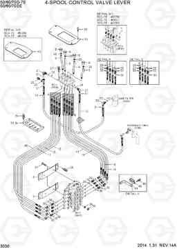 3030 4-SPOOL CONTROL LEVER 50/60/70D-7E, Hyundai