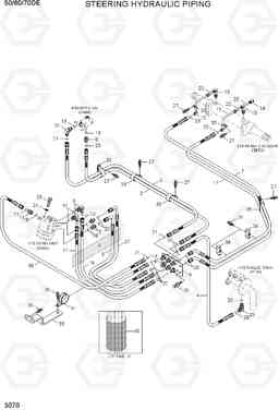 3070 STEERING HYDRAULIC PIPING 50/60/70D-7E, Hyundai