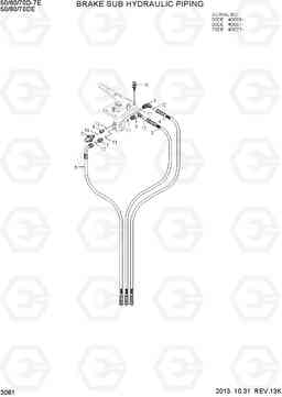 3081 BRAKE SUB HYDRAULIC PIPING 50/60/70D-7E, Hyundai