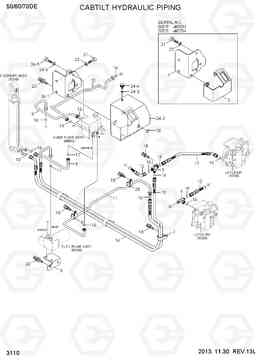 3110 CAB TILT HYDRAULIC PIPING 50/60/70D-7E, Hyundai