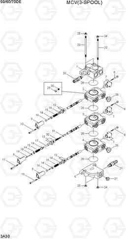 3A30 MCV(3-SPOOL) 50/60/70D-7E, Hyundai