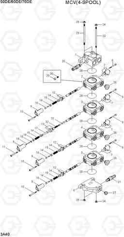 3A40 MCV(4-SPOOL) 50/60/70D-7E, Hyundai