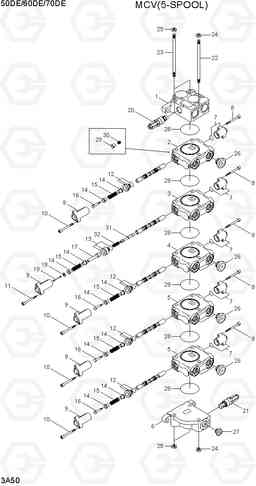 3A50 MCV(5-SPOOL) 50/60/70D-7E, Hyundai