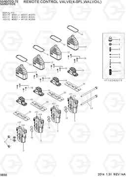 3B30 REMOTE CONTROL VALVE(4-SPL,WALVOIL) 50/60/70D-7E, Hyundai