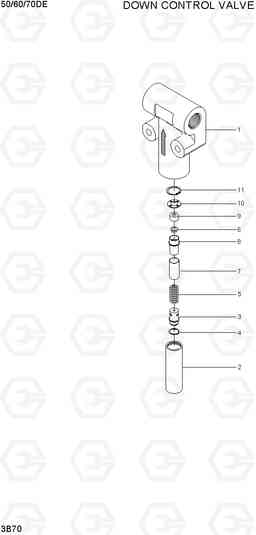 3B70 DOWN CONTROL VALVE 50/60/70D-7E, Hyundai