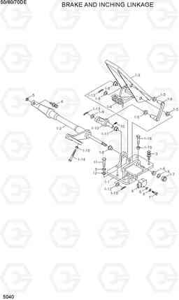 5040 BRAKE & INCHING LINKAGE 50/60/70D-7E, Hyundai