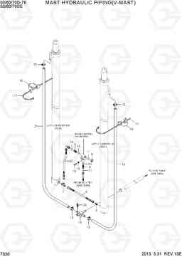 7030 MAST HYDRAULIC PIPING(V-MAST) 50/60/70D-7E, Hyundai