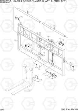 7047 CARR & B/REST(V-MAST,SHAFT, 6~7TON, OPT) 50/60/70D-7E, Hyundai