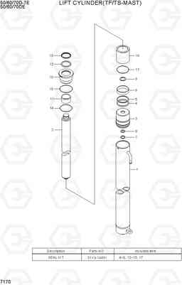 7170 LIFT CYLINDER(TF/TS-MAST) 50/60/70D-7E, Hyundai