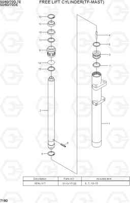 7180 FREE LIFT CYLINDER(TF-MAST) 50/60/70D-7E, Hyundai