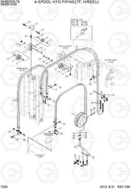 7200 4-SPOOL HYD PIPING(TF, H/REEL) 50/60/70D-7E, Hyundai