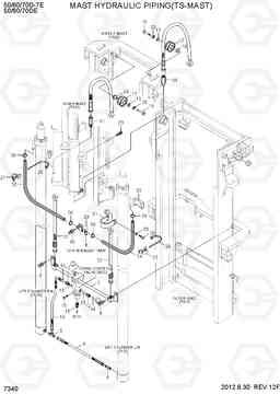 7340 MAST HYDRAULIC PIPING(TS-MAST) 50/60/70D-7E, Hyundai