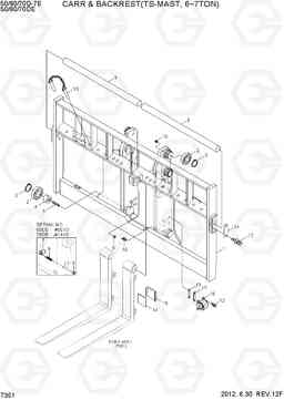 7351 CARR & BACKREST(TS-MAST, SHAFT, 6~7TON) 50/60/70D-7E, Hyundai