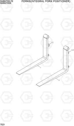 7521 FORKS(INTEGRAL FORK POSITIONER) 50/60/70D-7E, Hyundai
