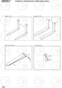 7525 FORK & EXTENSION FORK (BOLZONI) 50/60/70D-7E, Hyundai