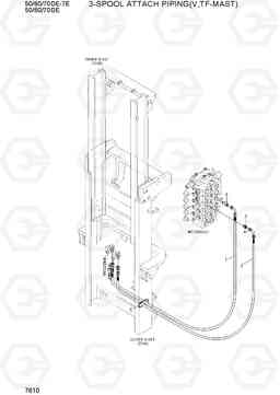 7610 3-SPOOL ATTACH PIPING(V,TF-MAST) 50/60/70D-7E, Hyundai