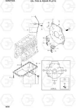 9030 OIL PAN & REAR PLATE 50/60/70D-7E, Hyundai