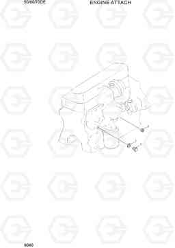 9040 ENGINE ATTACH 50/60/70D-7E, Hyundai