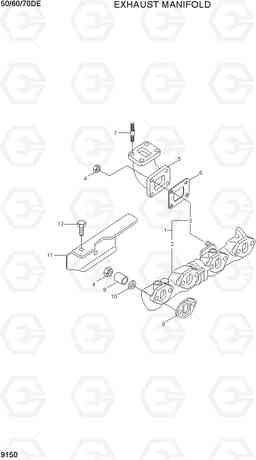 9150 EXHAUST MANIFOLD 50/60/70D-7E, Hyundai