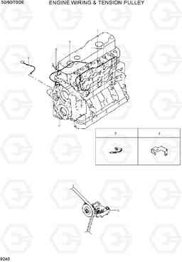 9240 ENGINE WIRING & TENSION PULLEY 50/60/70D-7E, Hyundai