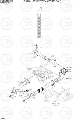 1030 EXHAUST SYSTEM (VERTICAL) 50/60/70D-7E ACE, Hyundai
