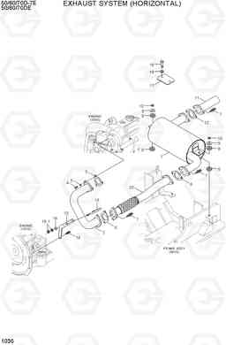 1035 EXHAUST SYSTEM (HORIZONTAL) 50/60/70D-7E ACE, Hyundai