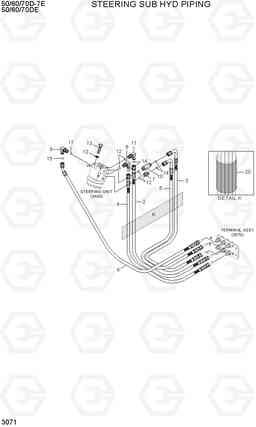 3071 STEERING SUB HYD PIPING 50/60/70D-7E ACE, Hyundai