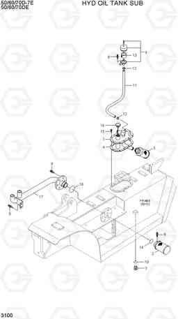 3100 HYD OIL TANK SUB 50/60/70D-7E ACE, Hyundai