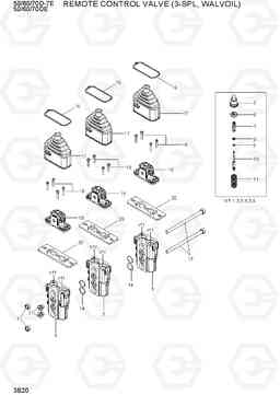 3B20 REMOTE CONTROL VALVE (3-SPL,WALVOIL) 50/60/70D-7E ACE, Hyundai