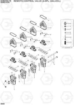 3B30 REMOTE CONTROL VALVE (4-SPL,WALVOIL) 50/60/70D-7E ACE, Hyundai