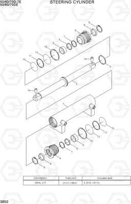 3B50 STEERING CYLINDER 50/60/70D-7E ACE, Hyundai