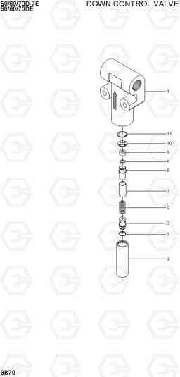 3B70 DOWN CONTROL VALVE 50/60/70D-7E ACE, Hyundai