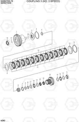 4080 COUPLING 3 (KD, 2 SPEED) 50/60/70D-7E ACE, Hyundai
