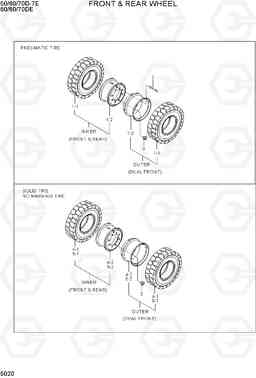 5020 FRONT & REAR WHEEL 50/60/70D-7E ACE, Hyundai