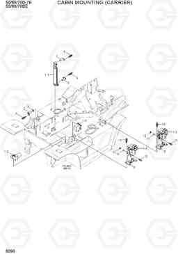 6090 CABIN MOUNTING (CARRIER) 50/60/70D-7E ACE, Hyundai