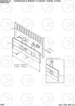 7040 CARRIAGE & B/REST (V-MAST,HOOK, 5TON) 50/60/70D-7E ACE, Hyundai