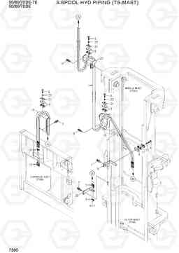 7390 3-SPOOL HYD PIPING (TS-MAST) 50/60/70D-7E ACE, Hyundai