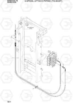 7611 3-SPOOL ATTACH PIPING (TS-MAST) 50/60/70D-7E ACE, Hyundai