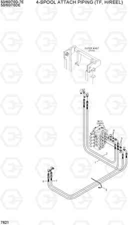 7621 4-SPOOL ATTACH PIPING (TF, H/REEL) 50/60/70D-7E ACE, Hyundai