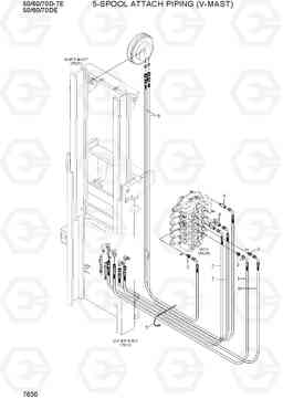 7630 5-SPOOL ATTACH PIPING (V-MAST) 50/60/70D-7E ACE, Hyundai