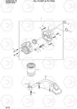 9110 OIL PUMP & FILTER 50/60/70D-7E ACE, Hyundai