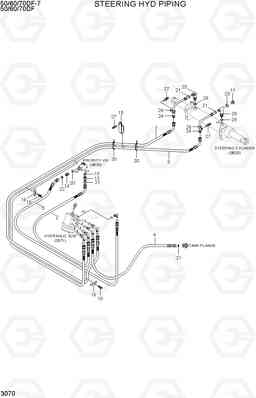 3070 STEERING HYD PIPING 50/60/70DF-7, Hyundai