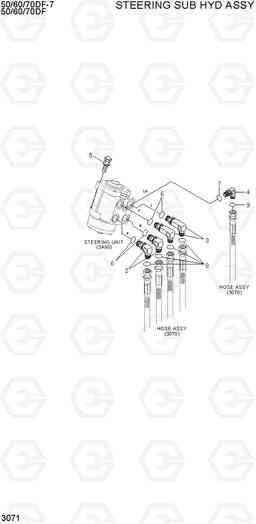 3071 STEERING SUB HYD PIPING 50/60/70DF-7, Hyundai