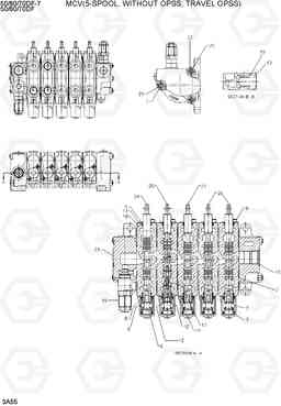 3A55 MCV(5-SPOOL, WITHOUT OPSS, TRAVEL OPSS) 50/60/70DF-7, Hyundai