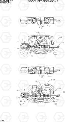 3A60 SPOOL SECTION ASSY 1 50/60/70DF-7, Hyundai