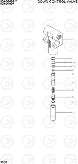 3B50 DOWN CONTROL VALVE 50/60/70DF-7, Hyundai