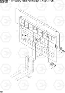 7051 INTEGRAL FORK POSITIONER(V-MAST,5TON) 50/60/70DF-7, Hyundai