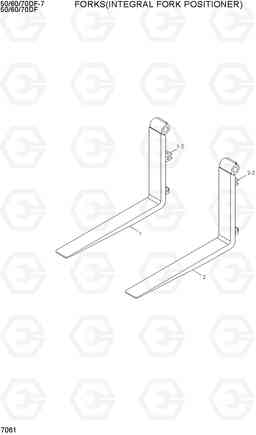 7061 FORKS(INTEGRAL FORK POSITIONER) 50/60/70DF-7, Hyundai