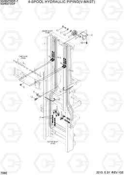 7090 4-SPOOL HYDRAULIC PIPING(V-MAST) 50/60/70DF-7, Hyundai