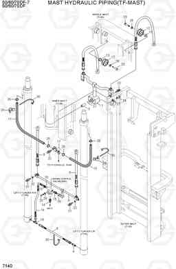 7140 MAST HYDRAULIC PIPING(TF-MAST) 50/60/70DF-7, Hyundai